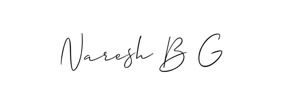 if you are searching for the best signature style for your name Naresh B G. so please give up your signature search. here we have designed multiple signature styles  using Allison_Script. Naresh B G signature style 2 images and pictures png
