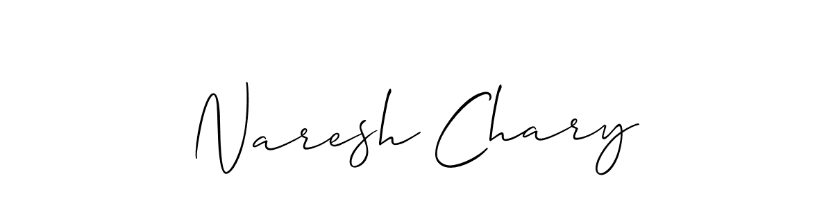 How to make Naresh Chary name signature. Use Allison_Script style for creating short signs online. This is the latest handwritten sign. Naresh Chary signature style 2 images and pictures png