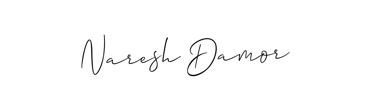 How to make Naresh Damor name signature. Use Allison_Script style for creating short signs online. This is the latest handwritten sign. Naresh Damor signature style 2 images and pictures png