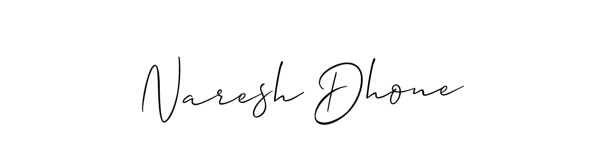 How to make Naresh Dhone name signature. Use Allison_Script style for creating short signs online. This is the latest handwritten sign. Naresh Dhone signature style 2 images and pictures png