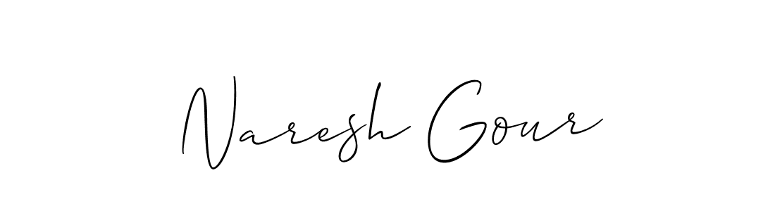 You should practise on your own different ways (Allison_Script) to write your name (Naresh Gour) in signature. don't let someone else do it for you. Naresh Gour signature style 2 images and pictures png
