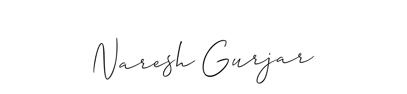 How to make Naresh Gurjar name signature. Use Allison_Script style for creating short signs online. This is the latest handwritten sign. Naresh Gurjar signature style 2 images and pictures png