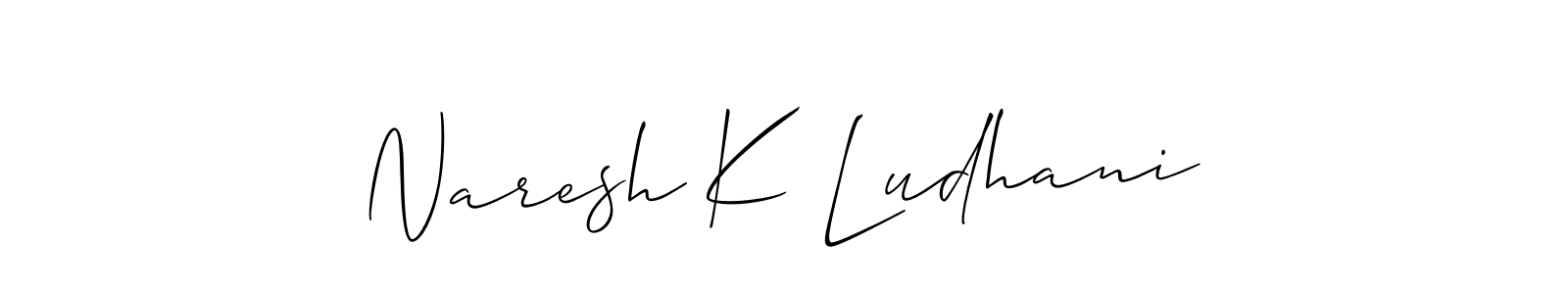 How to make Naresh K Ludhani signature? Allison_Script is a professional autograph style. Create handwritten signature for Naresh K Ludhani name. Naresh K Ludhani signature style 2 images and pictures png