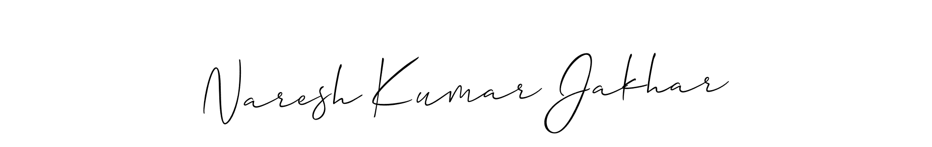 Make a beautiful signature design for name Naresh Kumar Jakhar. With this signature (Allison_Script) style, you can create a handwritten signature for free. Naresh Kumar Jakhar signature style 2 images and pictures png