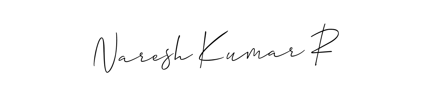 Create a beautiful signature design for name Naresh Kumar R. With this signature (Allison_Script) fonts, you can make a handwritten signature for free. Naresh Kumar R signature style 2 images and pictures png