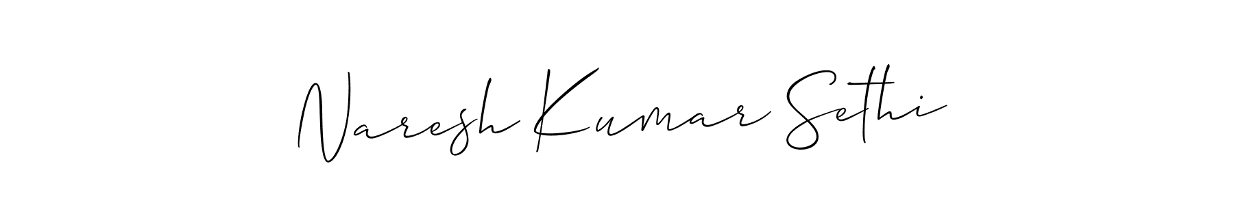 Create a beautiful signature design for name Naresh Kumar Sethi. With this signature (Allison_Script) fonts, you can make a handwritten signature for free. Naresh Kumar Sethi signature style 2 images and pictures png