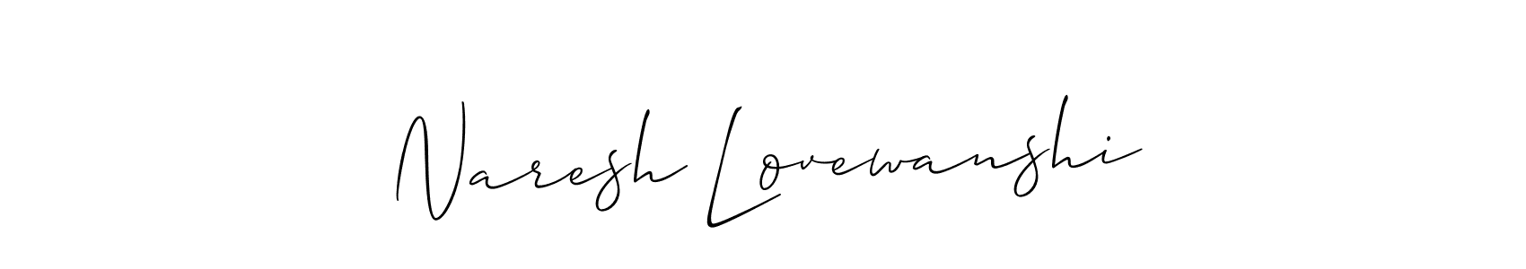 How to make Naresh Lovewanshi signature? Allison_Script is a professional autograph style. Create handwritten signature for Naresh Lovewanshi name. Naresh Lovewanshi signature style 2 images and pictures png