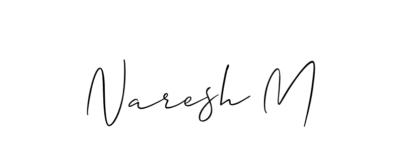 Allison_Script is a professional signature style that is perfect for those who want to add a touch of class to their signature. It is also a great choice for those who want to make their signature more unique. Get Naresh M name to fancy signature for free. Naresh M signature style 2 images and pictures png