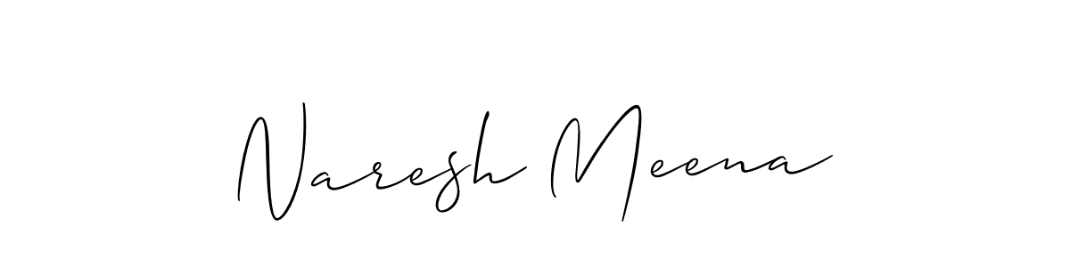 Make a beautiful signature design for name Naresh Meena. With this signature (Allison_Script) style, you can create a handwritten signature for free. Naresh Meena signature style 2 images and pictures png