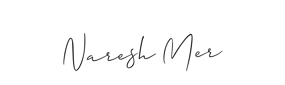 Allison_Script is a professional signature style that is perfect for those who want to add a touch of class to their signature. It is also a great choice for those who want to make their signature more unique. Get Naresh Mer name to fancy signature for free. Naresh Mer signature style 2 images and pictures png