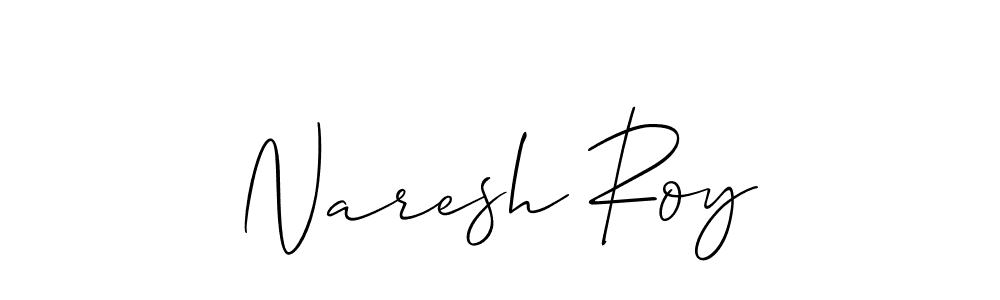 The best way (Allison_Script) to make a short signature is to pick only two or three words in your name. The name Naresh Roy include a total of six letters. For converting this name. Naresh Roy signature style 2 images and pictures png