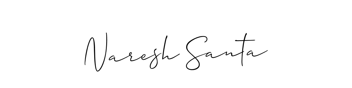 Allison_Script is a professional signature style that is perfect for those who want to add a touch of class to their signature. It is also a great choice for those who want to make their signature more unique. Get Naresh Santa name to fancy signature for free. Naresh Santa signature style 2 images and pictures png