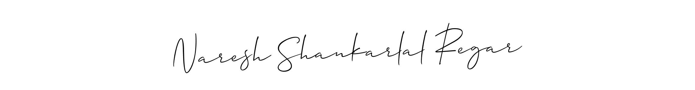 Make a beautiful signature design for name Naresh Shankarlal Regar. With this signature (Allison_Script) style, you can create a handwritten signature for free. Naresh Shankarlal Regar signature style 2 images and pictures png