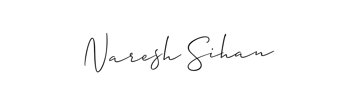 How to Draw Naresh Sihan signature style? Allison_Script is a latest design signature styles for name Naresh Sihan. Naresh Sihan signature style 2 images and pictures png