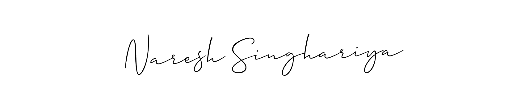 Also we have Naresh Singhariya name is the best signature style. Create professional handwritten signature collection using Allison_Script autograph style. Naresh Singhariya signature style 2 images and pictures png