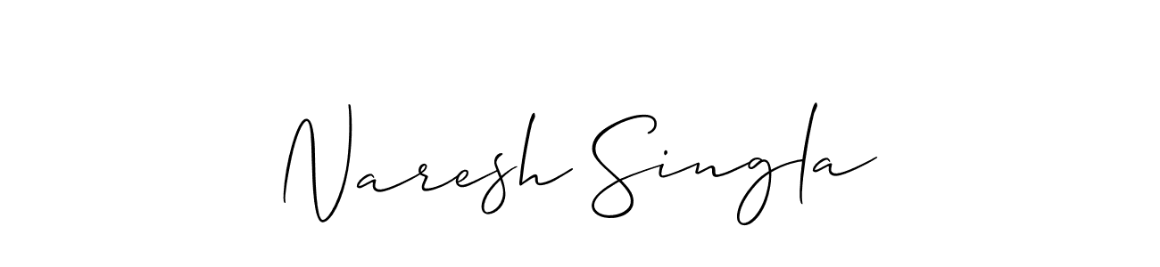 Use a signature maker to create a handwritten signature online. With this signature software, you can design (Allison_Script) your own signature for name Naresh Singla. Naresh Singla signature style 2 images and pictures png