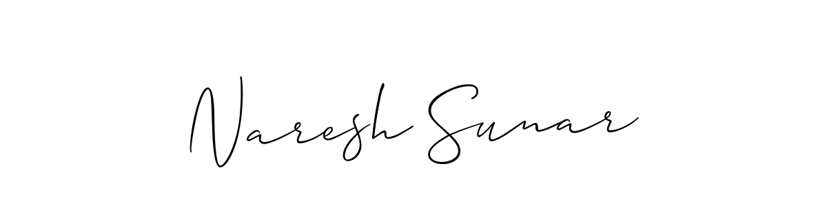 How to Draw Naresh Sunar signature style? Allison_Script is a latest design signature styles for name Naresh Sunar. Naresh Sunar signature style 2 images and pictures png