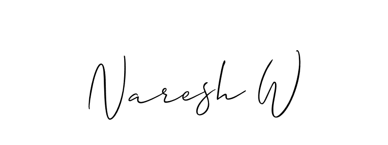 Design your own signature with our free online signature maker. With this signature software, you can create a handwritten (Allison_Script) signature for name Naresh W. Naresh W signature style 2 images and pictures png