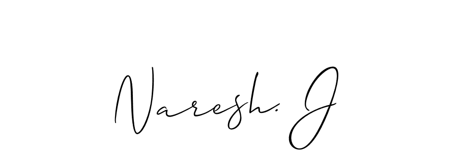 How to make Naresh. J name signature. Use Allison_Script style for creating short signs online. This is the latest handwritten sign. Naresh. J signature style 2 images and pictures png