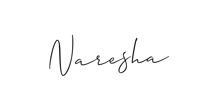 How to make Naresha signature? Allison_Script is a professional autograph style. Create handwritten signature for Naresha name. Naresha signature style 2 images and pictures png