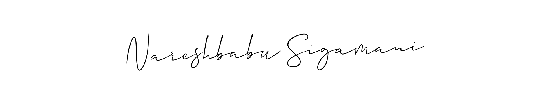 Also we have Nareshbabu Sigamani name is the best signature style. Create professional handwritten signature collection using Allison_Script autograph style. Nareshbabu Sigamani signature style 2 images and pictures png