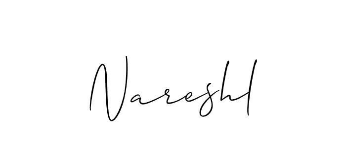 The best way (Allison_Script) to make a short signature is to pick only two or three words in your name. The name Nareshl include a total of six letters. For converting this name. Nareshl signature style 2 images and pictures png