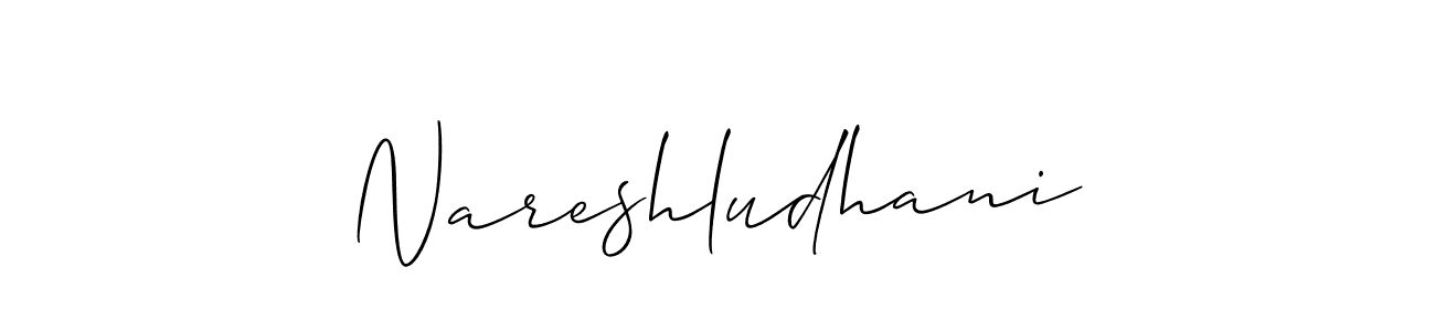 Use a signature maker to create a handwritten signature online. With this signature software, you can design (Allison_Script) your own signature for name Nareshludhani. Nareshludhani signature style 2 images and pictures png