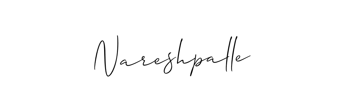 The best way (Allison_Script) to make a short signature is to pick only two or three words in your name. The name Nareshpalle include a total of six letters. For converting this name. Nareshpalle signature style 2 images and pictures png