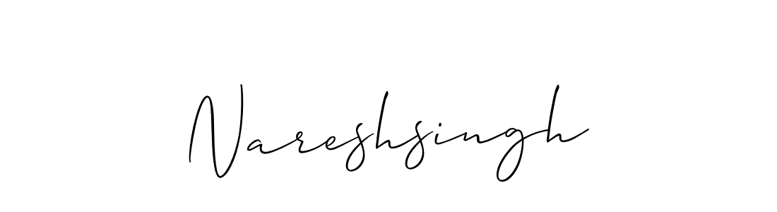 The best way (Allison_Script) to make a short signature is to pick only two or three words in your name. The name Nareshsingh include a total of six letters. For converting this name. Nareshsingh signature style 2 images and pictures png