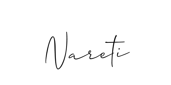 How to make Nareti name signature. Use Allison_Script style for creating short signs online. This is the latest handwritten sign. Nareti signature style 2 images and pictures png
