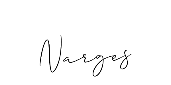 Create a beautiful signature design for name Narges. With this signature (Allison_Script) fonts, you can make a handwritten signature for free. Narges signature style 2 images and pictures png