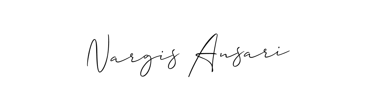 Make a short Nargis Ansari signature style. Manage your documents anywhere anytime using Allison_Script. Create and add eSignatures, submit forms, share and send files easily. Nargis Ansari signature style 2 images and pictures png