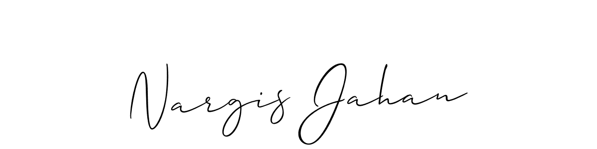 How to make Nargis Jahan signature? Allison_Script is a professional autograph style. Create handwritten signature for Nargis Jahan name. Nargis Jahan signature style 2 images and pictures png