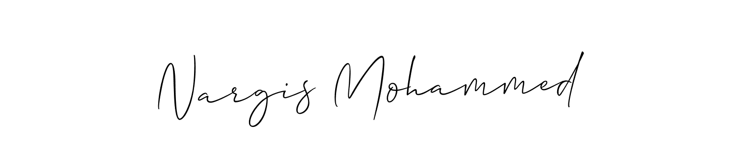 You should practise on your own different ways (Allison_Script) to write your name (Nargis Mohammed) in signature. don't let someone else do it for you. Nargis Mohammed signature style 2 images and pictures png