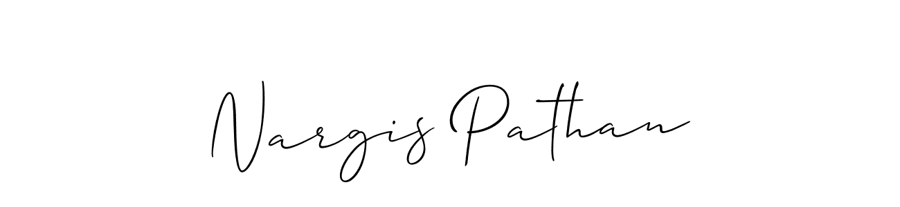 How to make Nargis Pathan signature? Allison_Script is a professional autograph style. Create handwritten signature for Nargis Pathan name. Nargis Pathan signature style 2 images and pictures png