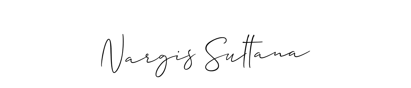 Make a beautiful signature design for name Nargis Sultana. With this signature (Allison_Script) style, you can create a handwritten signature for free. Nargis Sultana signature style 2 images and pictures png