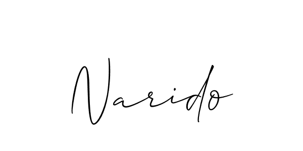 Make a beautiful signature design for name Narido. With this signature (Allison_Script) style, you can create a handwritten signature for free. Narido signature style 2 images and pictures png