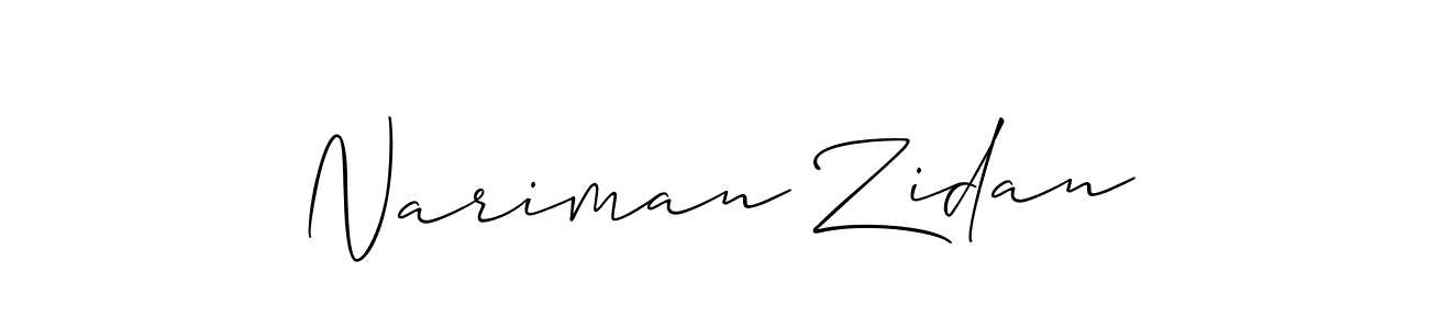 Allison_Script is a professional signature style that is perfect for those who want to add a touch of class to their signature. It is also a great choice for those who want to make their signature more unique. Get Nariman Zidan name to fancy signature for free. Nariman Zidan signature style 2 images and pictures png