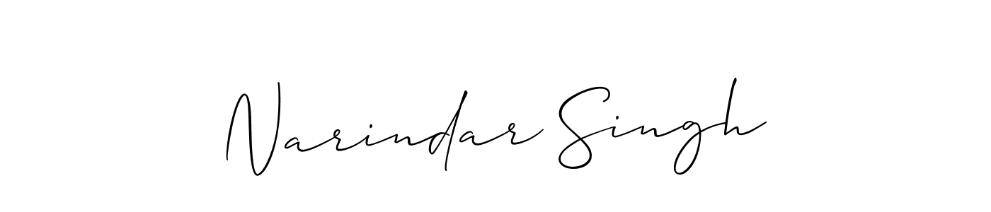 Also You can easily find your signature by using the search form. We will create Narindar Singh name handwritten signature images for you free of cost using Allison_Script sign style. Narindar Singh signature style 2 images and pictures png