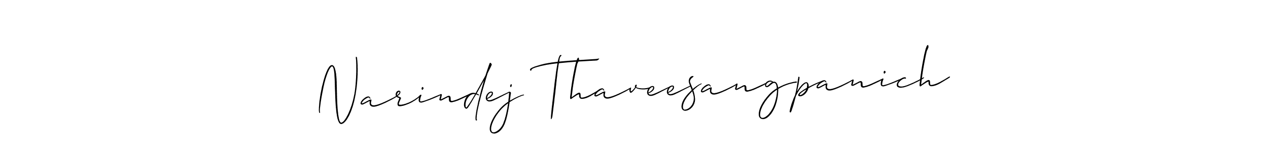 How to make Narindej Thaveesangpanich name signature. Use Allison_Script style for creating short signs online. This is the latest handwritten sign. Narindej Thaveesangpanich signature style 2 images and pictures png