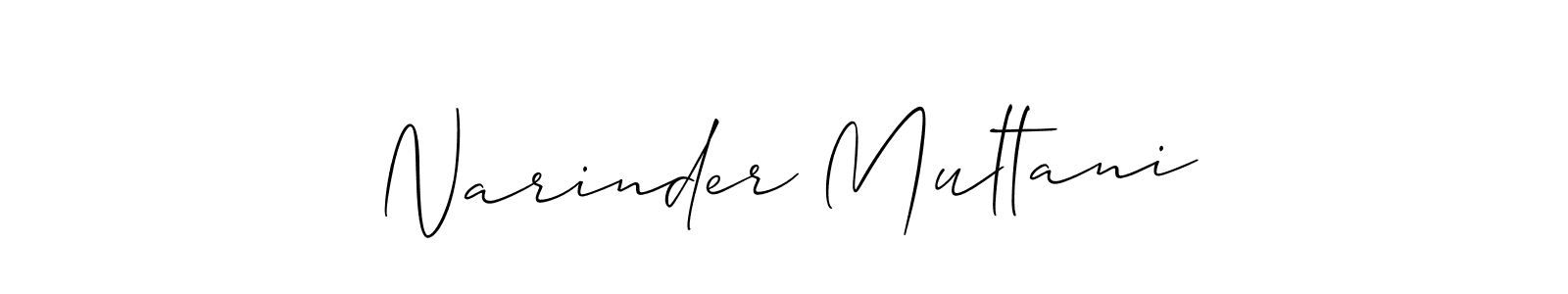 Design your own signature with our free online signature maker. With this signature software, you can create a handwritten (Allison_Script) signature for name Narinder Multani. Narinder Multani signature style 2 images and pictures png