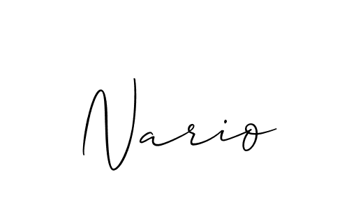 Make a beautiful signature design for name Nario. With this signature (Allison_Script) style, you can create a handwritten signature for free. Nario signature style 2 images and pictures png