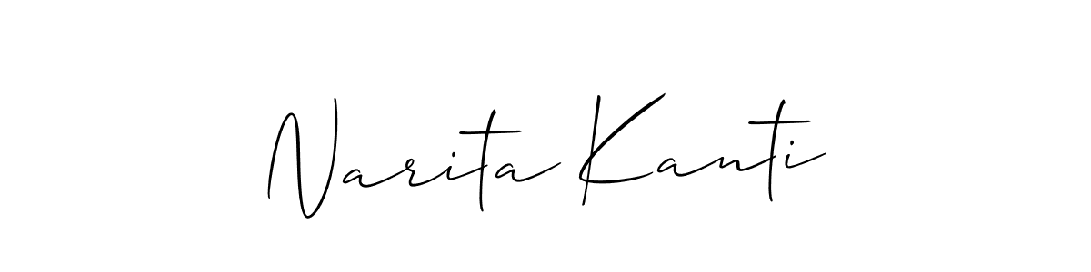 You should practise on your own different ways (Allison_Script) to write your name (Narita Kanti) in signature. don't let someone else do it for you. Narita Kanti signature style 2 images and pictures png