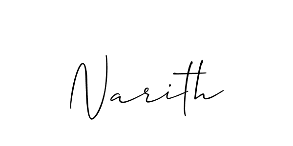 Allison_Script is a professional signature style that is perfect for those who want to add a touch of class to their signature. It is also a great choice for those who want to make their signature more unique. Get Narith name to fancy signature for free. Narith signature style 2 images and pictures png