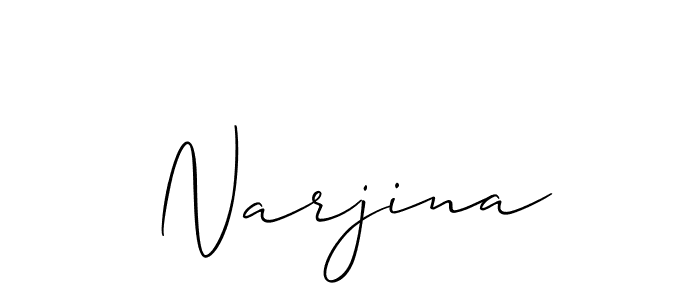 How to Draw Narjina signature style? Allison_Script is a latest design signature styles for name Narjina. Narjina signature style 2 images and pictures png