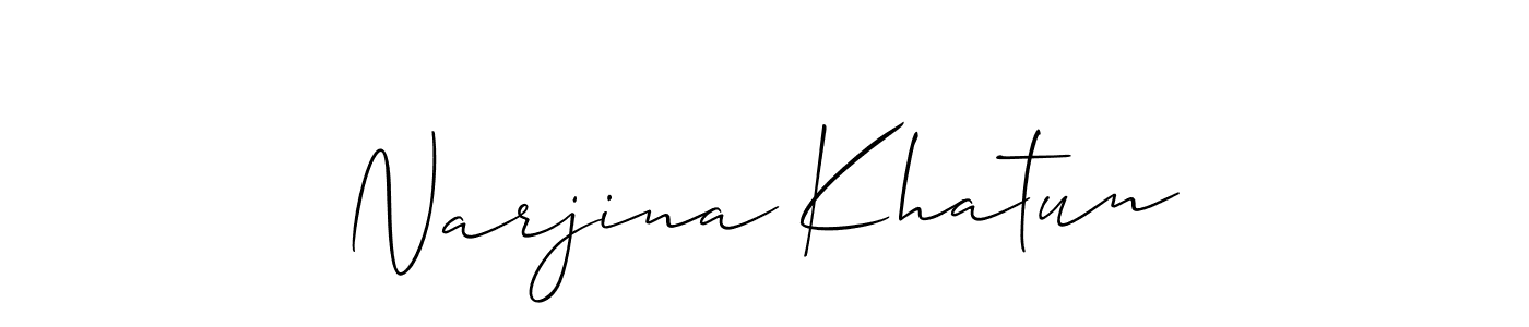 Make a short Narjina Khatun signature style. Manage your documents anywhere anytime using Allison_Script. Create and add eSignatures, submit forms, share and send files easily. Narjina Khatun signature style 2 images and pictures png