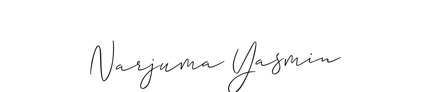 if you are searching for the best signature style for your name Narjuma Yasmin. so please give up your signature search. here we have designed multiple signature styles  using Allison_Script. Narjuma Yasmin signature style 2 images and pictures png