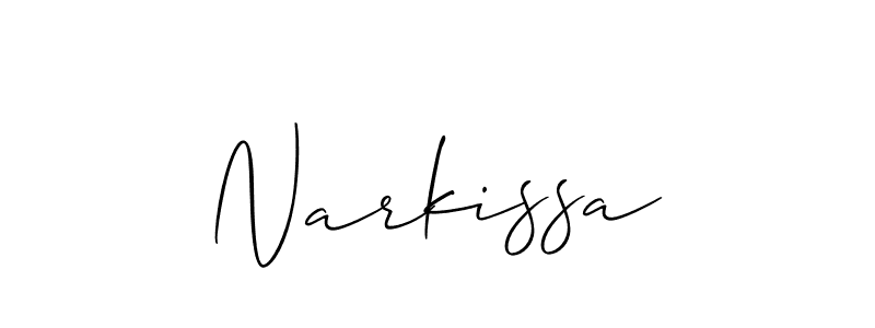 Similarly Allison_Script is the best handwritten signature design. Signature creator online .You can use it as an online autograph creator for name Narkissa. Narkissa signature style 2 images and pictures png