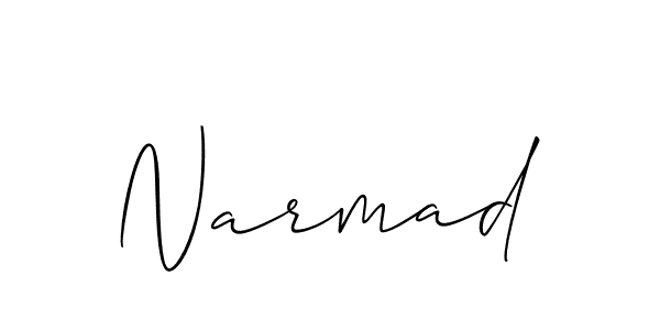 Create a beautiful signature design for name Narmad. With this signature (Allison_Script) fonts, you can make a handwritten signature for free. Narmad signature style 2 images and pictures png