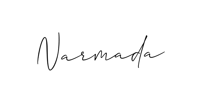 You should practise on your own different ways (Allison_Script) to write your name (Narmada) in signature. don't let someone else do it for you. Narmada signature style 2 images and pictures png